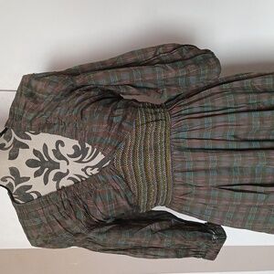 Plaid V-Neck FREE PEOPLE Maxi Dress